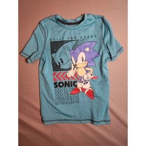 Sonic the Hedgehog Boys 8 Light Blue Graphic T-Shirt Short Sleeve Crew Neck